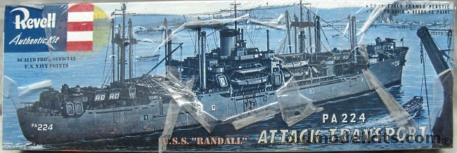 Revell 1/376 USS Randall PA224 Attack Transport (Haskell Class), H329-169 plastic model kit